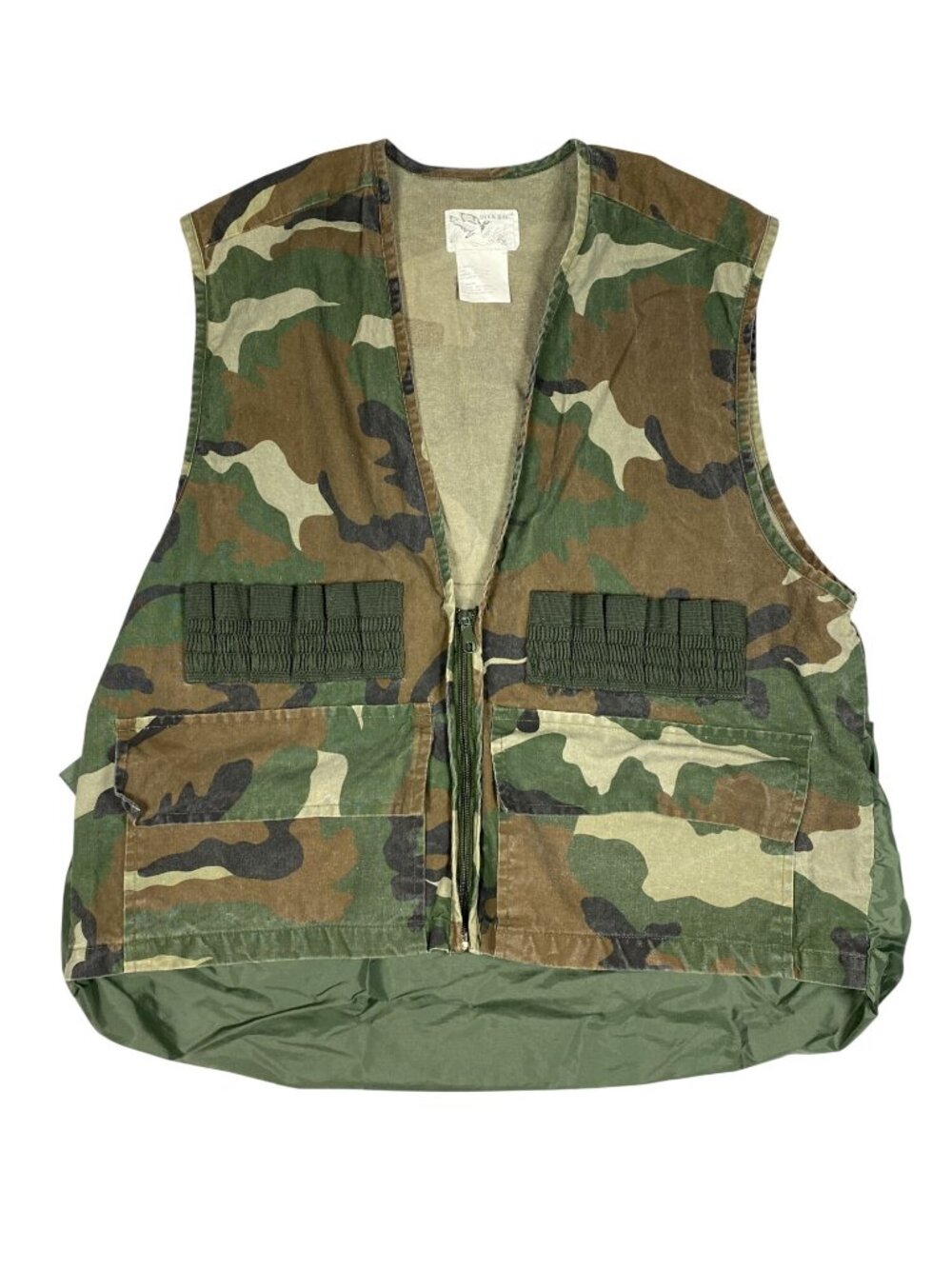 Duck Bay Camouflage Hunting Vest Medium 100% Cotton Shell Nylon Game Bag Vintage